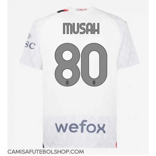 Camisa de time de futebol AC Milan Yunus Musah #80 Replicas 2º Equipamento 2023-24 Manga Curta